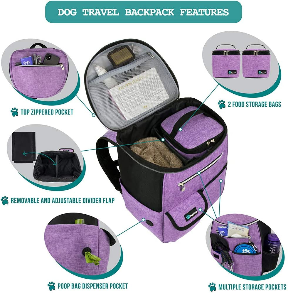 Airline Approved Dog Travel Bag for Traveling, Puppy Diaper Bag Supplies, Pet Camping Essentials Hiking Accessories 