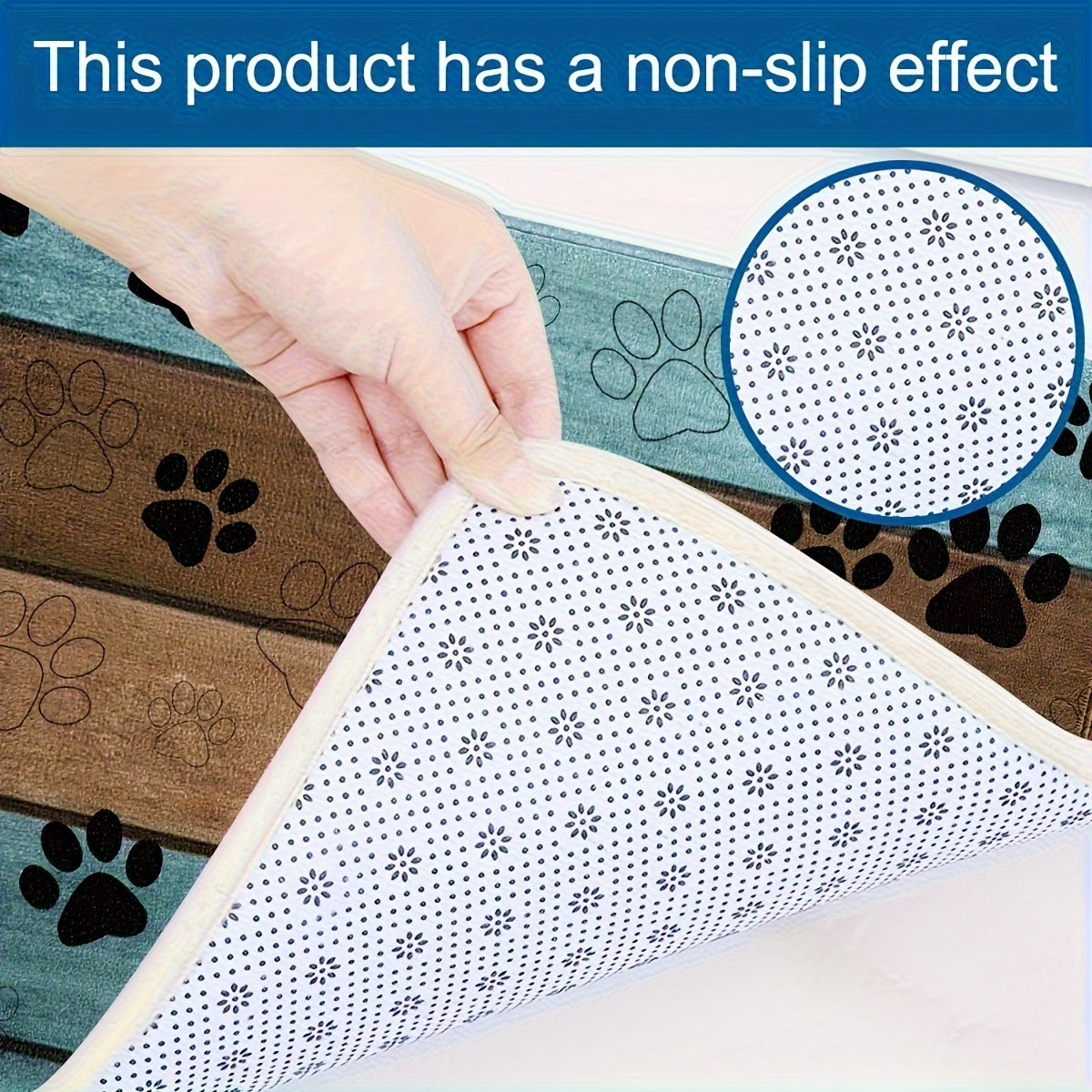 1pc Dog Paw Prints Doormat Dog Door Mat For Muddy Paws Entrance Front Door Rug, Water Absorbent Quick Drying Dog Sleeping Blanket With Non-slip Backing