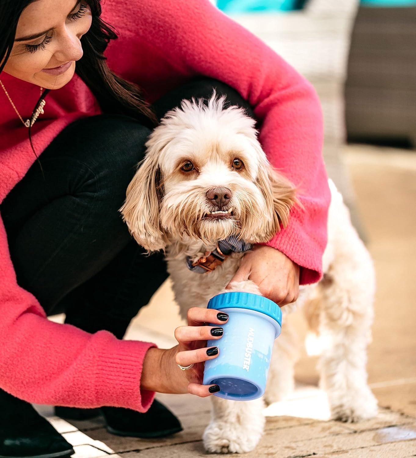 Mudbuster Portable Dog Paw Cleaner - Premium Quality, Blue, Small Size for Pet Supplies and Accessories